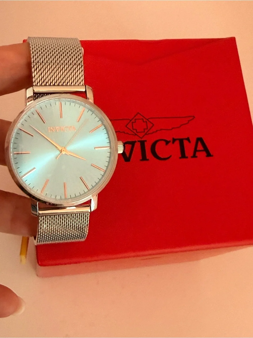 Invicta Women’s Ice Blue Mesh Strap Watch 48844 NEW 38mm